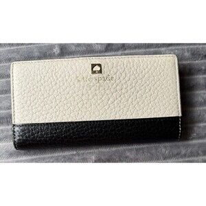 Kate Spade Cameron Slim Bifold Leather ID Wallet black/whitecream